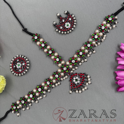 Bharatanatyam Dance Jewellery Black - Headset Flower RG Kemp CS image 0