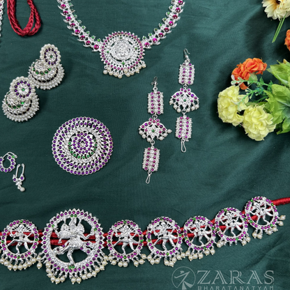 Bharatanatyam Dance Silver Jewellery - Nadaraj Full Set Kemp RGS image 3