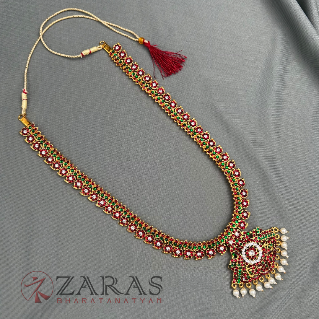 Bharatanatyam Dance Jewellery - Manga CS RG Kemp Haaram / Long Chain image 2
