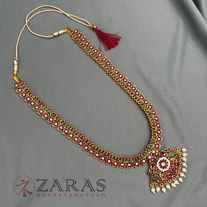 Bharatanatyam Dance Jewellery - Manga CS RG Kemp Haaram / Long Chain image 2