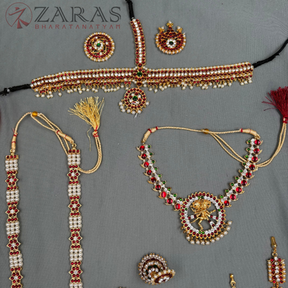 Bharatanatyam Dance Jewellery - Nadaraj Design RG Kemp Full Set image 3