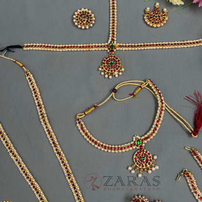 Bharatanatyam Dance Jewellery - Lettika Full Set RG Kemp image 2