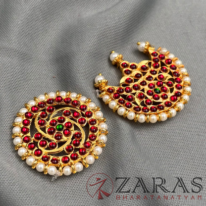 Bharatanatyam Dance Jewellery - Sun & Moon Flower RG Kemp (Big) image 1