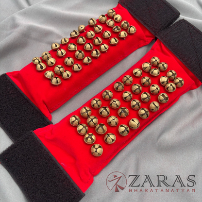 Bharatanatyam Dance Salangai - 4 Line Velvet Ankle Bells image 1