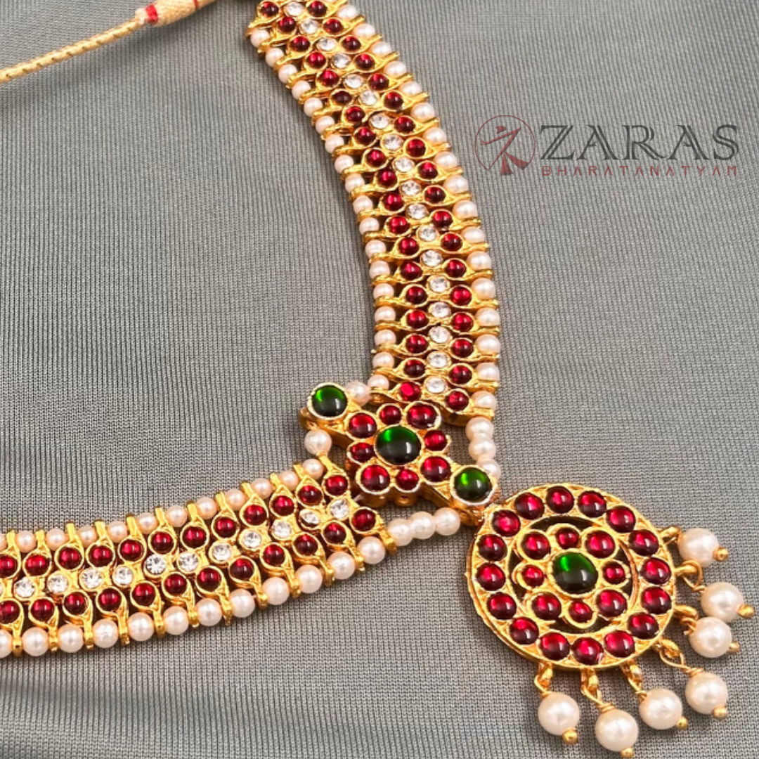 Bharatanatyam Dance Jewellery - Necklace CS Round Kemp Pendent image 0