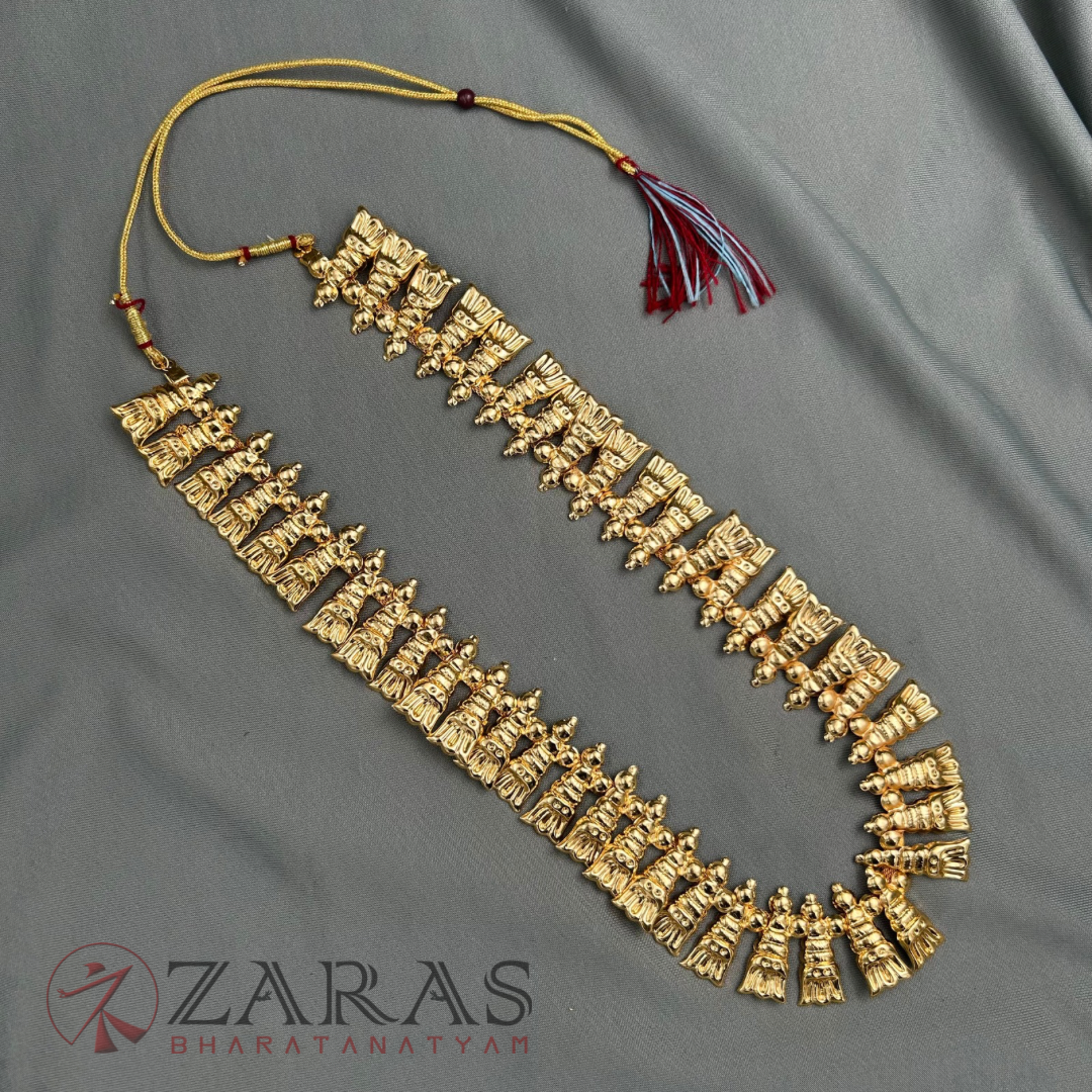 Bharatanatyam Dance Jewellery - Sembagam Malai Full Gold Haaram / Long Chain image 2
