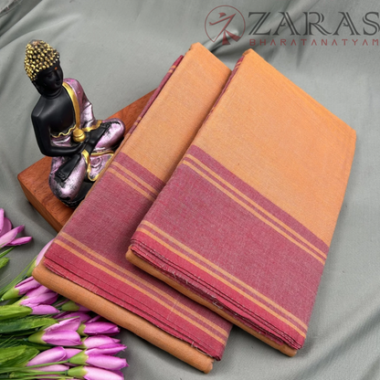 Bharatanatyam Dance Practice Saree - Sandal with Pink Plain Border image 1