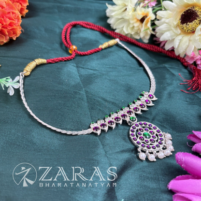 Bharatanatyam Dance Silver Jewellery - S Manga Necklace PG Kemp Stone image 1