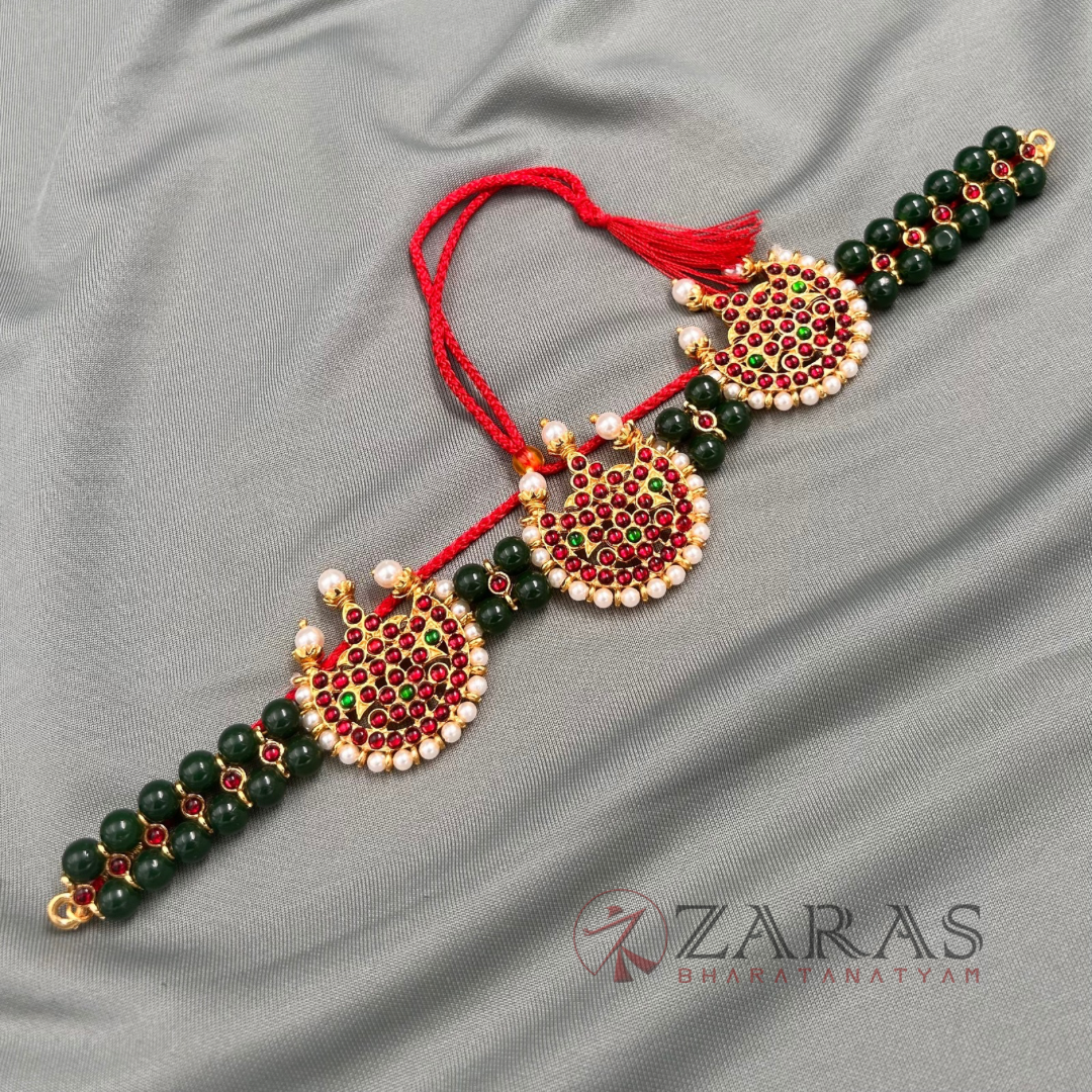 Bharatanatyam Dance Jewellery - 2L Green Beads Choker 3M Kemp image 1