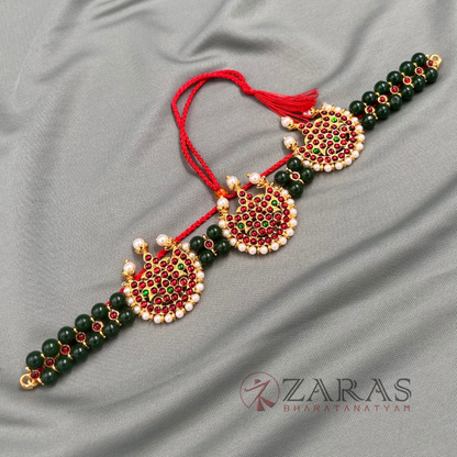 Bharatanatyam Dance Jewellery - 2L Green Beads Choker 3M Kemp image 1