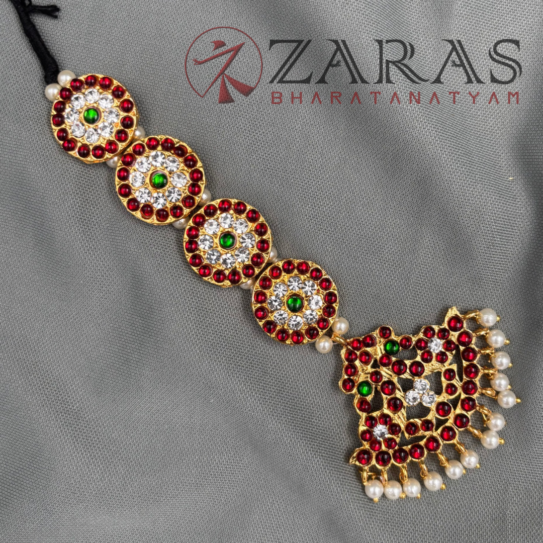 Bharatanatyam Dance Jewellery -  4 Round RG Kemp Netti Chutti Pata image 2