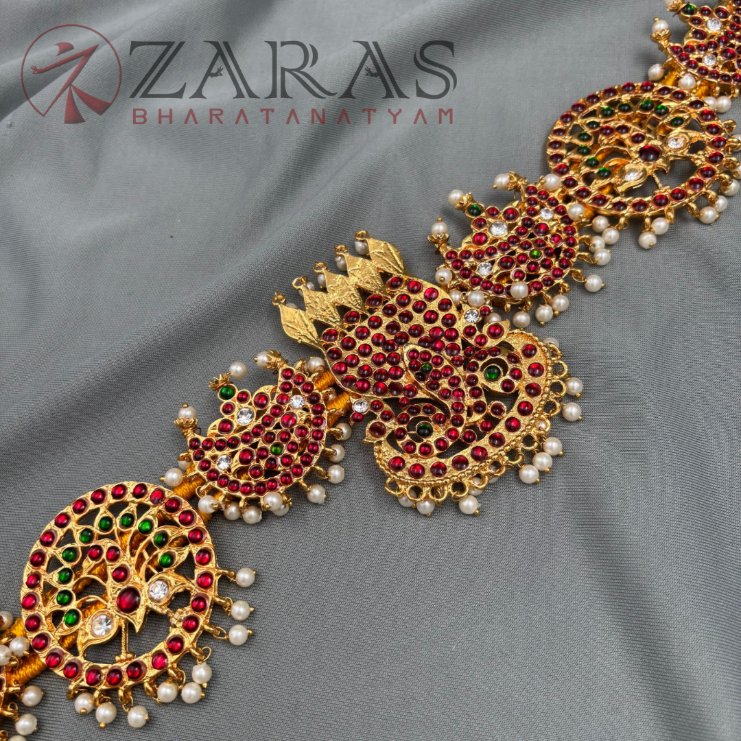 Bharatanatyam Dance Jewellery - Snake Moon Peocock Hip Belt RG Kemp (Ottiyanam) image 2