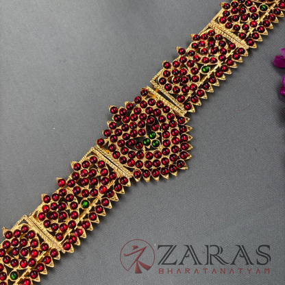 Bharatanatyam Dance Jewellery - Gold Box Lakshmi Hip Belt CS (Ottiyanam) image 2