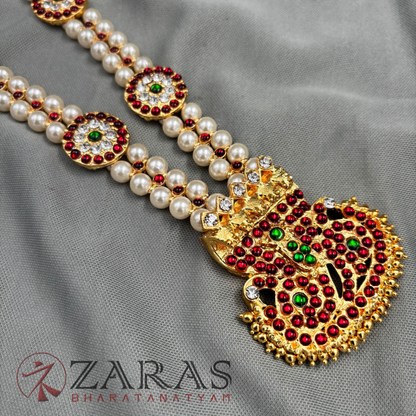 Bharatanatyam Dance Jewellery - Haaram Snake Design Kemp Do Beeds image 2