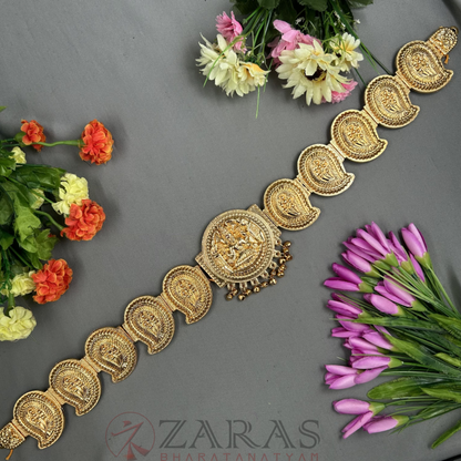 Bharatanatyam Dance Jewellery - Lakshmi & Manga Gold (Ottiyanam) image 0