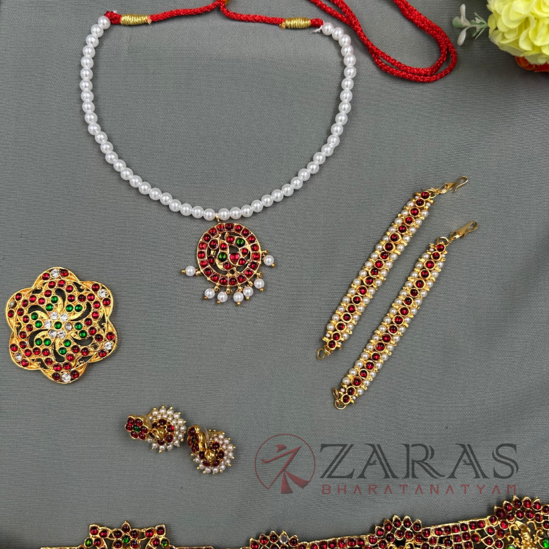 Bharatanatyam Dance Jewellery - Full Set Kemp S Peacock RGS (Kids Set) image 1