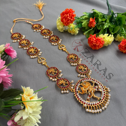 Bharatanatyam Dance Jewellery Haaram - Nadaraj RG Kemp Maalai / Haaram image 1