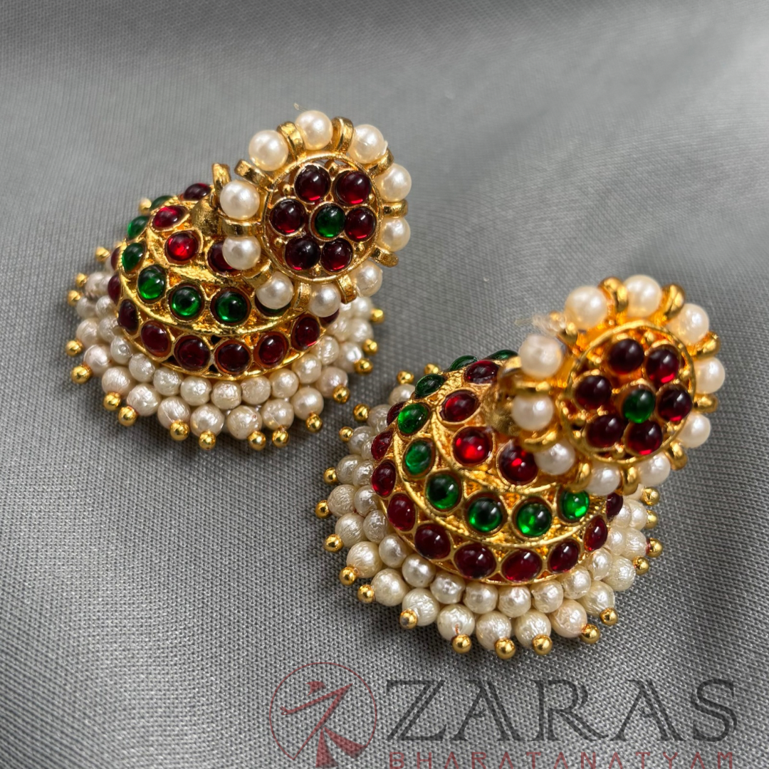 Bharatanatyam Dance Jewellery - Jimiki with Kammal 3L Kemp RG (Med) image 2
