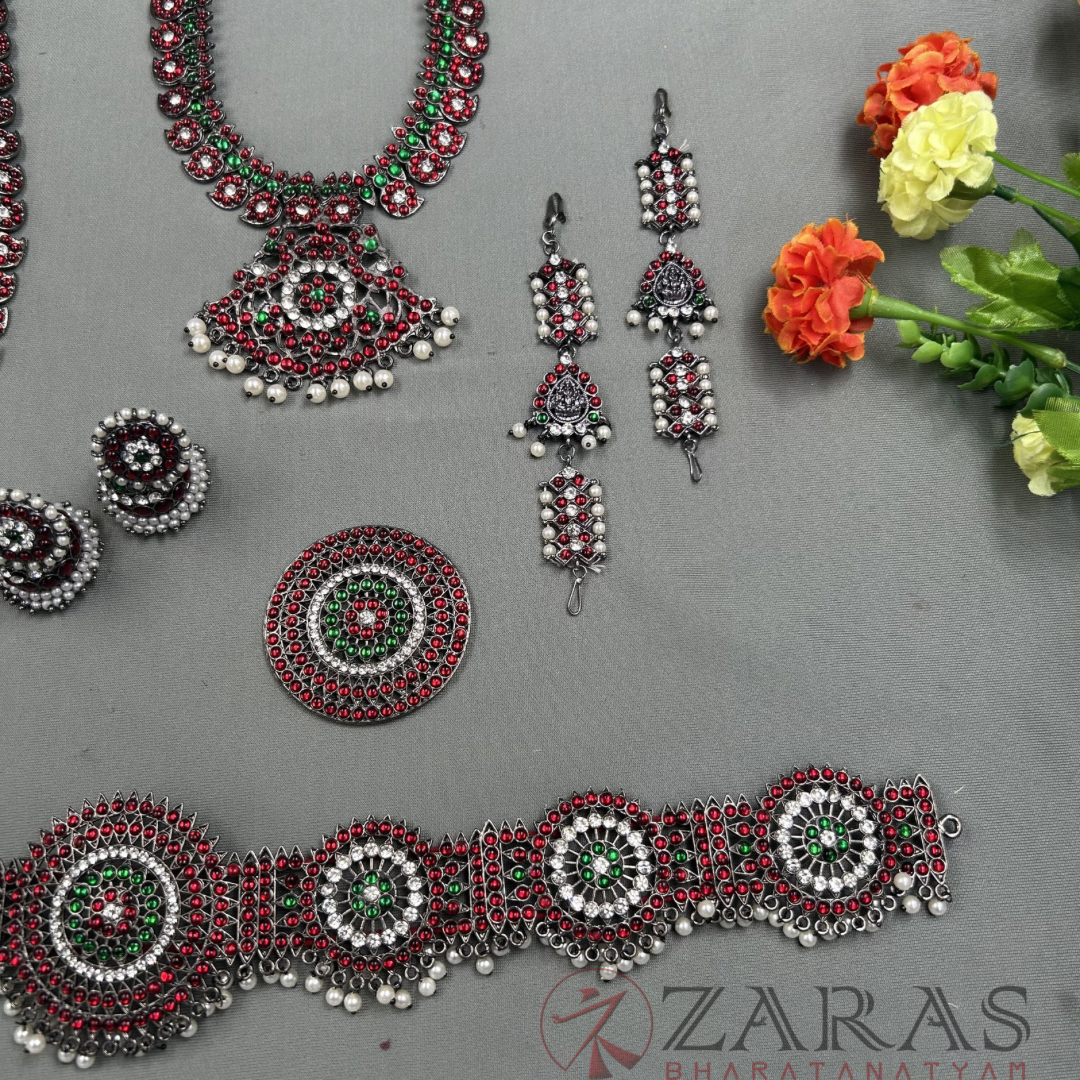 Bharatanatyam Dance Black Jewellery - Manga Full Set Kemp RGS (3mm) image 3