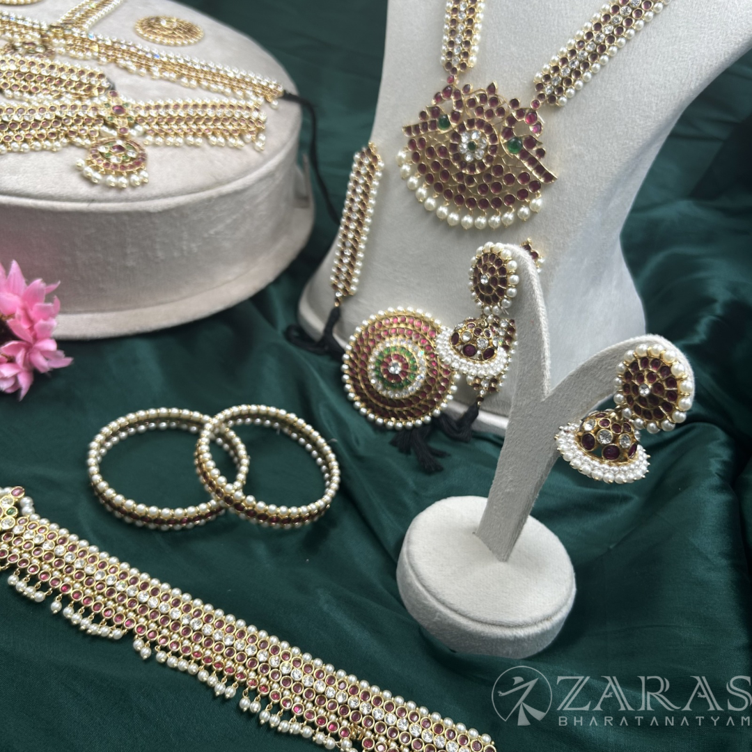 Bharatanatyam Dance Premium Jewellery Full Set - Sow RG Kemp CS image 3