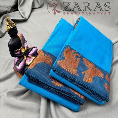 Bharatanatyam Dance Practice Saree - L Blue with Mus Mudra Border image 2