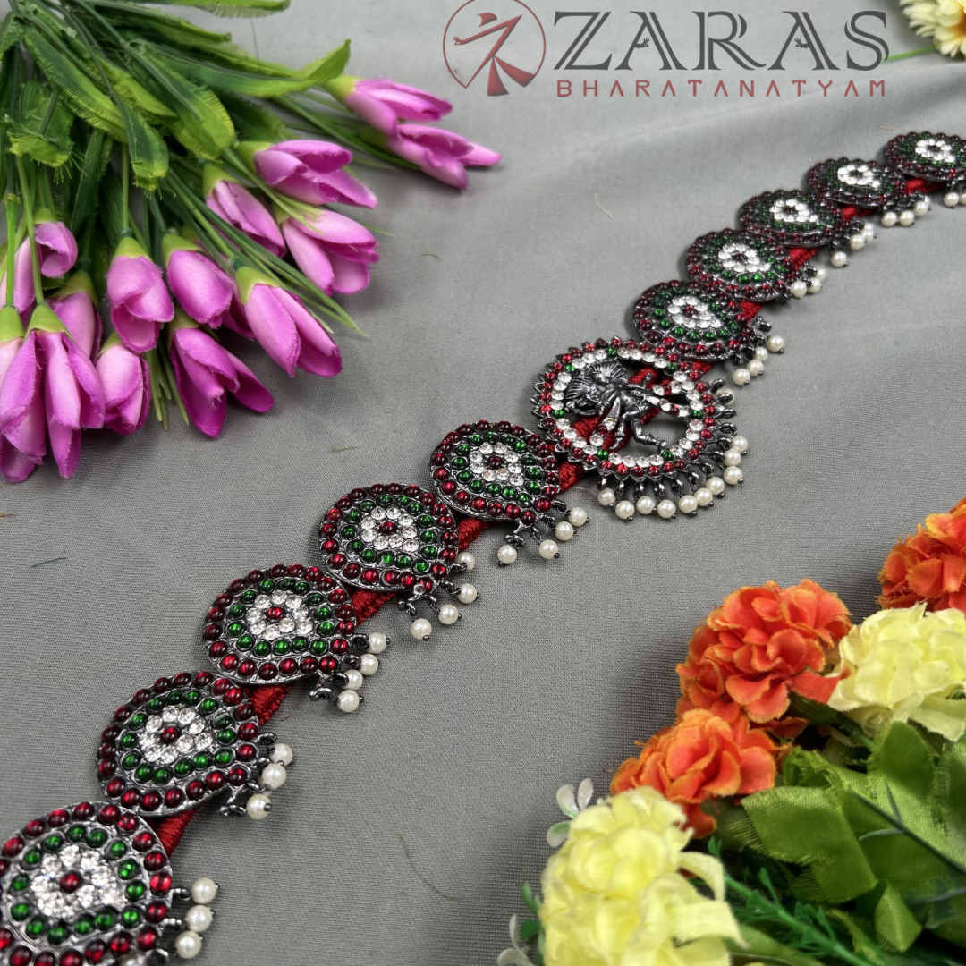 Bharatanatyam Dance Jewellery Black - Nadaraj RG Kemp CS Hip Belt (Ottiyanam) image 2