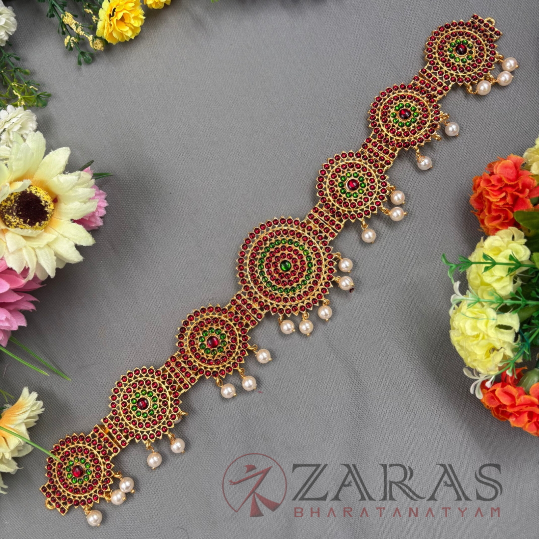 Bharatanatyam Dance Jewellery - Round Flower Hip Belt RG Kemp (Ottiyanam) image 0