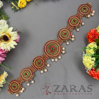 Bharatanatyam Dance Jewellery - Round Flower Hip Belt RG Kemp (Ottiyanam) image 0