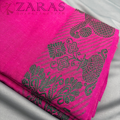 Bharatanatyam Dance Practice Saree - Purple Green Veena Border image 1
