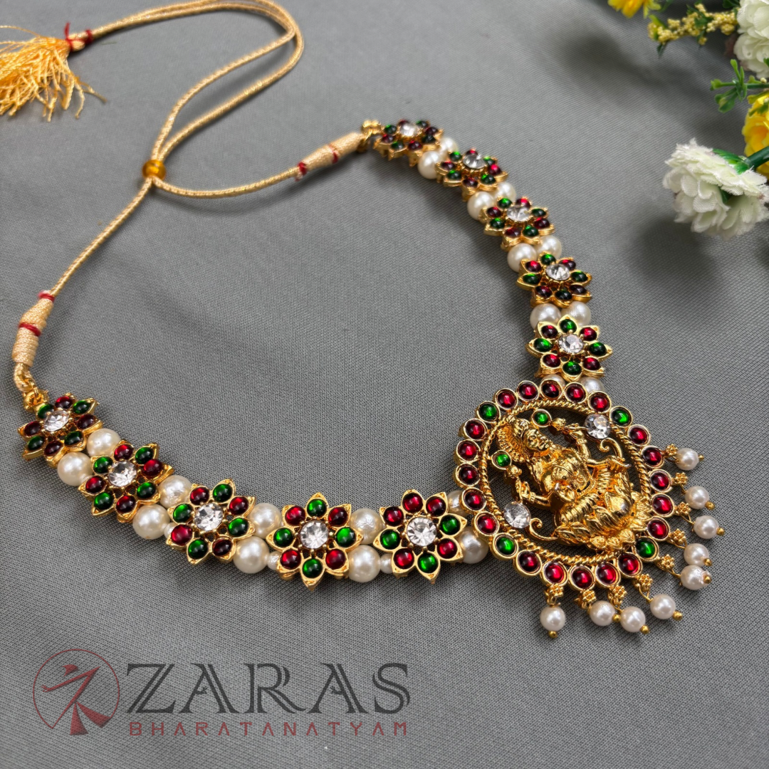 Bharatanatyam Dance Jewellery - Necklace Flower Lakshmi RG Kemp image 1