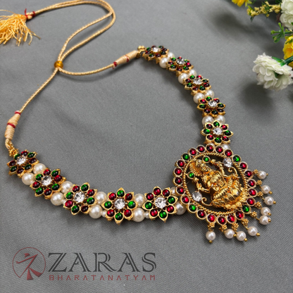 Bharatanatyam Dance Jewellery - Necklace Flower Lakshmi RG Kemp image 1