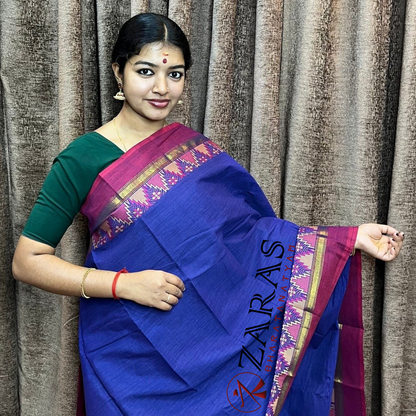 Bharatanatyam Dance Practice Saree - Dark Blue RD Gopuram Border image 0