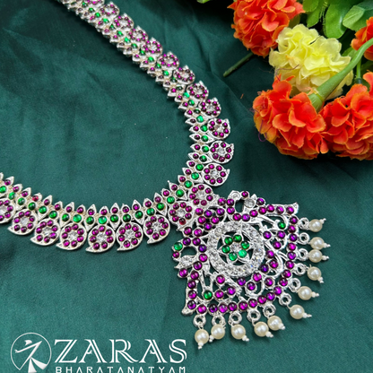 Bharatanatyam Dance Silver Jewellery - Haaram Manga Design PG Kemp CS image 1