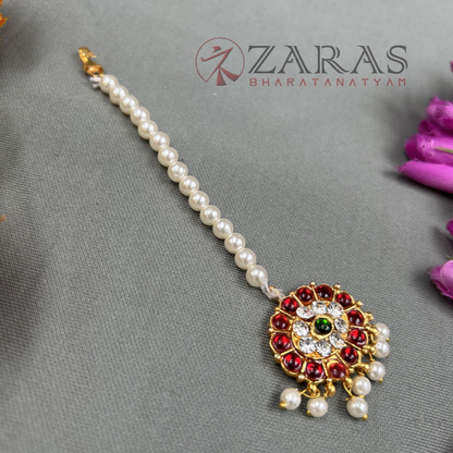 Bharatanatyam Dance Jewellery - 1 L Flower Kemp Netti Chutti image 1