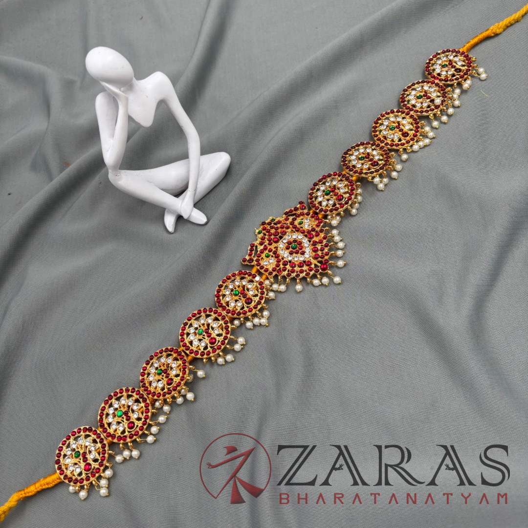 Bharatanatyam Dance Jewellery - Leaf Hip Belt RGS Kemp (Ottiyanam) image 3