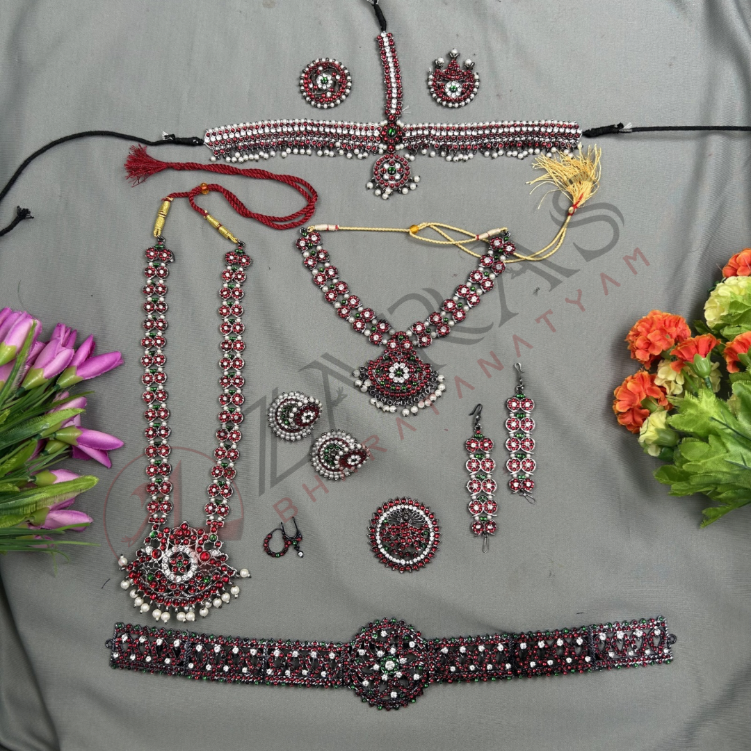 Bharatanatyam Dance Jewellery Black - Full Set Kemp Manga RGS image 0