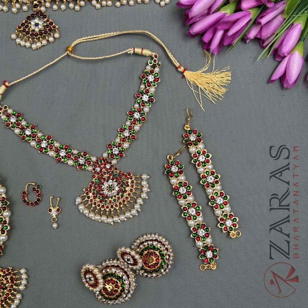 Bharatanatyam Dance Jewellery - Flower Full Set RG Kemp image 2