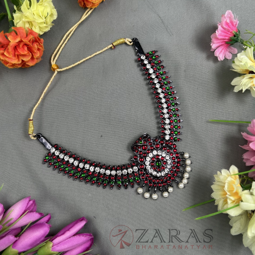 Bharatanatyam Dance Jewellery Black - Kuchi & Snake Necklace RG Kemp Beads image 0