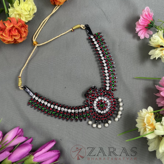 Bharatanatyam Dance Jewellery Black - Kuchi & Snake Necklace RG Kemp Beads image 0