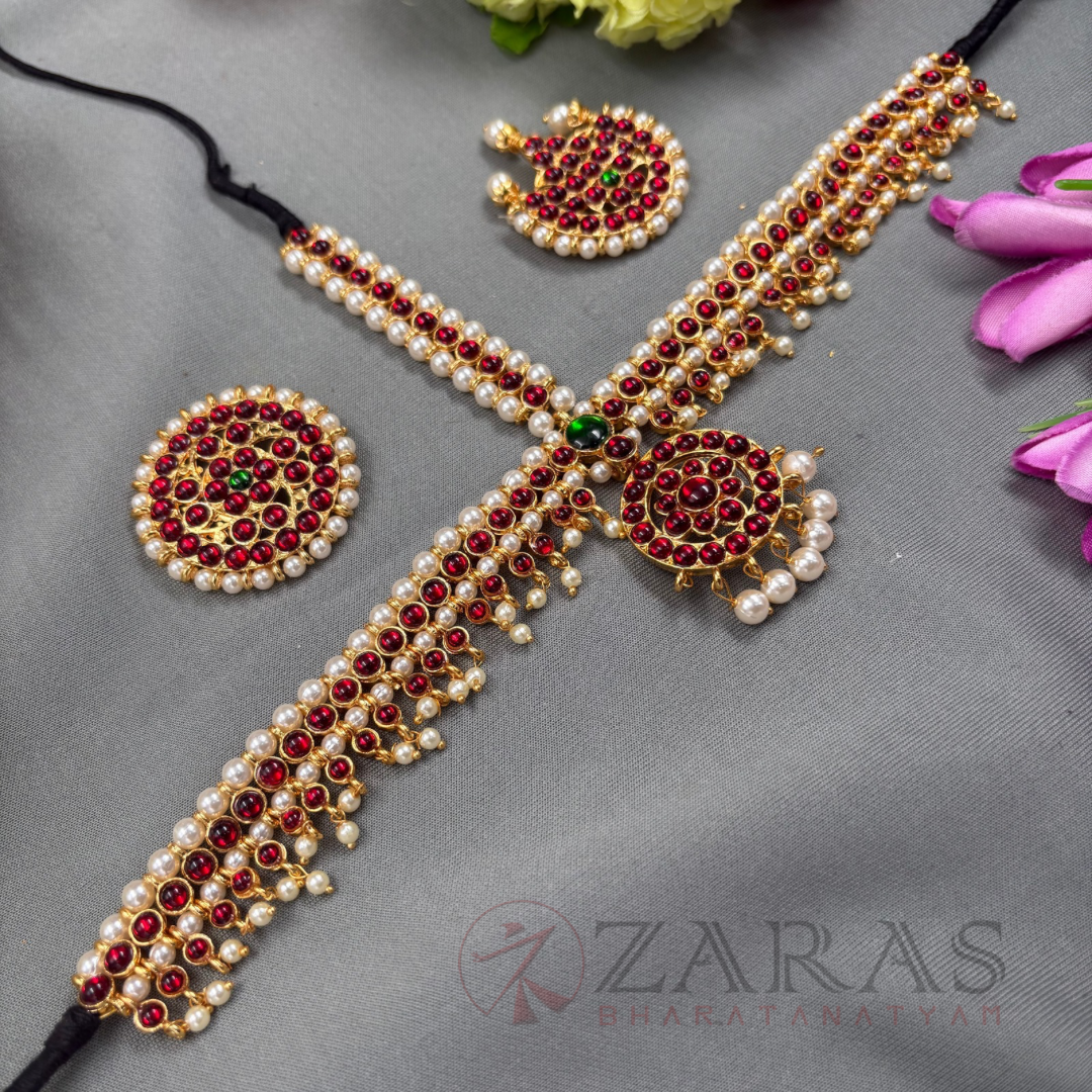 Bharatanatyam Dance Jewellery - Headset Balls RG Kemp Beads CS image 0