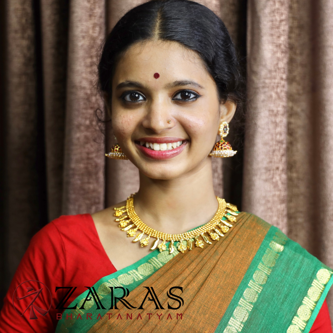 Bharatanatyam Dance Jewellery - Necklace Lak With Leaf Design Full Gold image 1