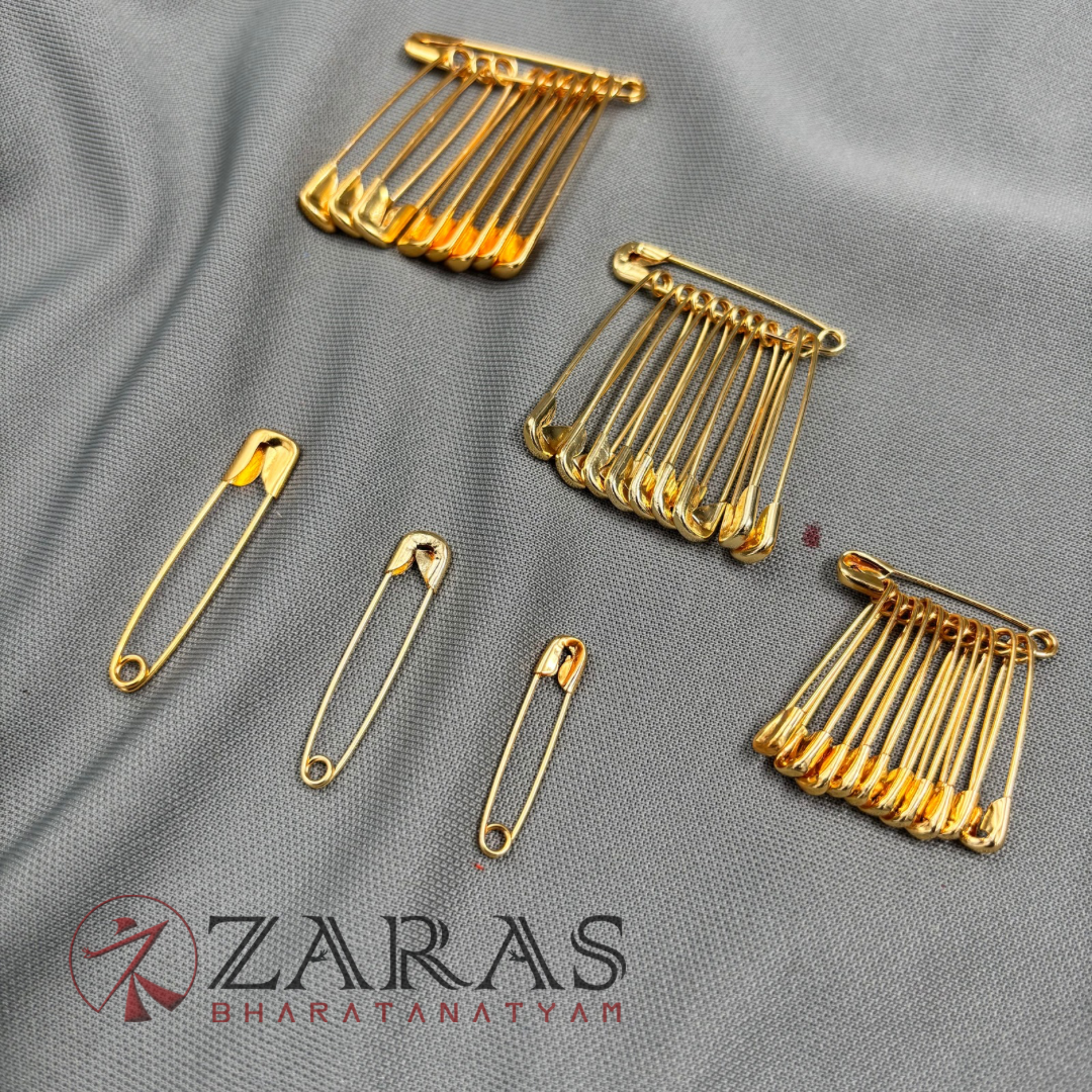 Bharatanatyam Dance Accessories - Safety Pin Gold image 0