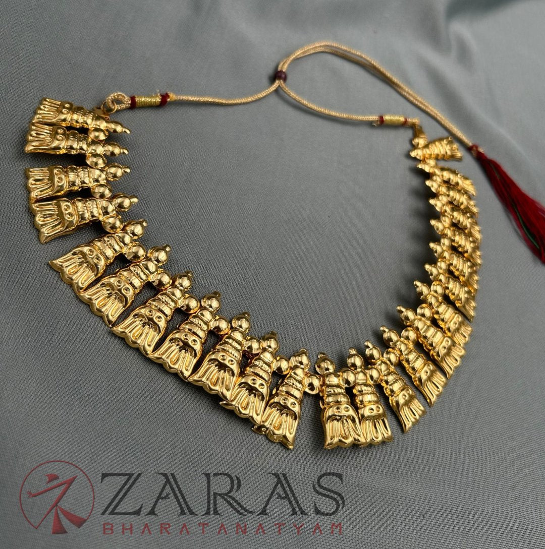 Bharatanatyam Dance Jewellery - Necklace Thali chain Design Full Gold image 1