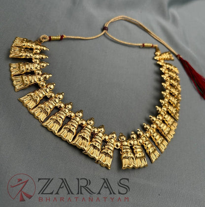 Bharatanatyam Dance Jewellery - Necklace Thali chain Design Full Gold image 1