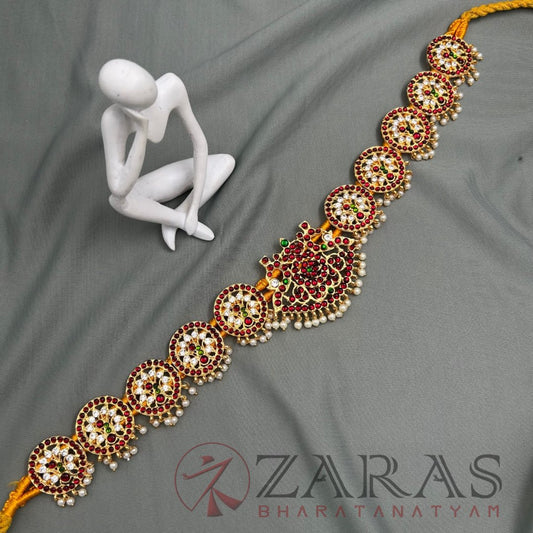 Bharatanatyam Dance Jewellery - Padak & Round RG Kemp CS Hip Belt (Ottiyanam) image 0