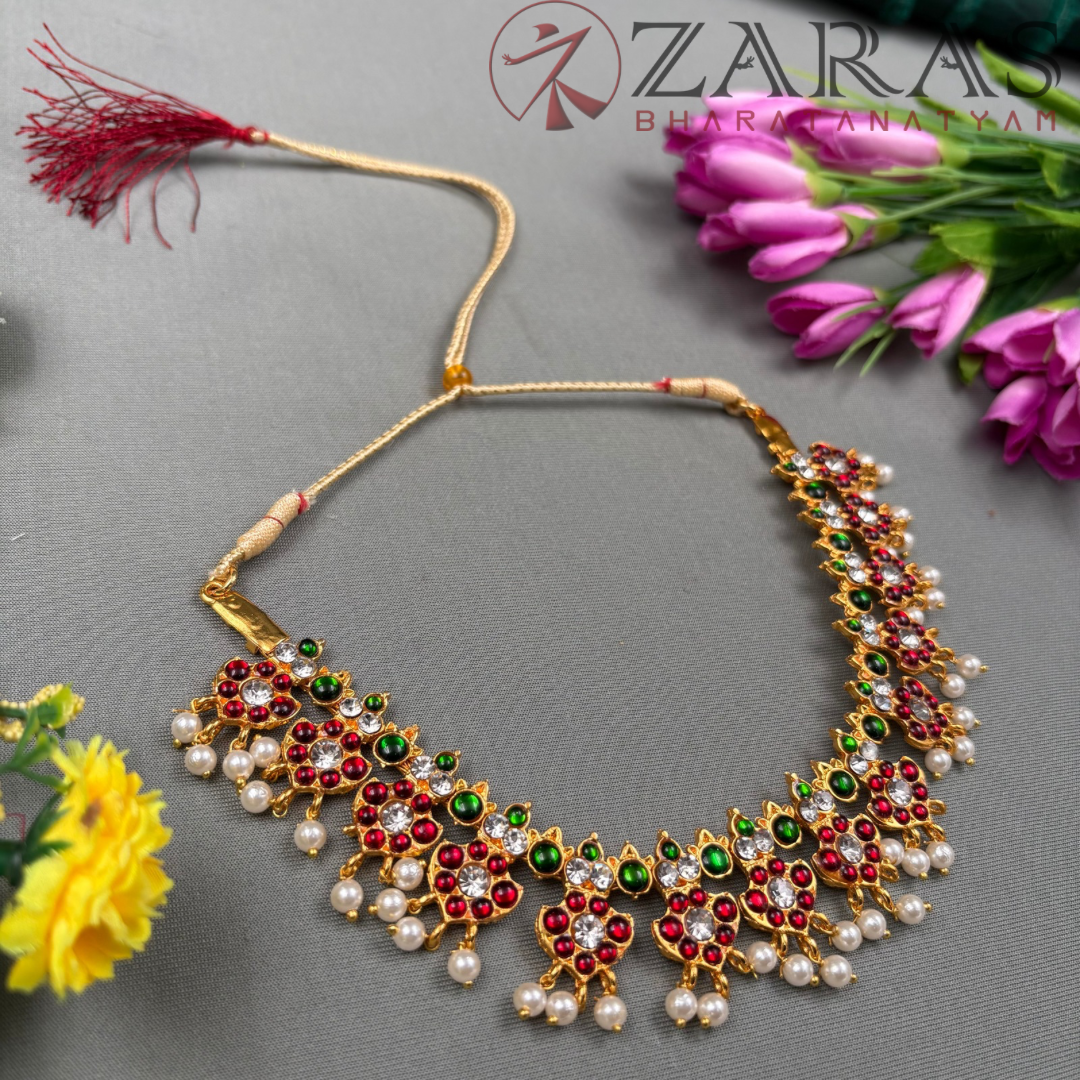Bharatanatyam Dance Jewellery Necklace - Flower RG Kemp CS SAR image 2