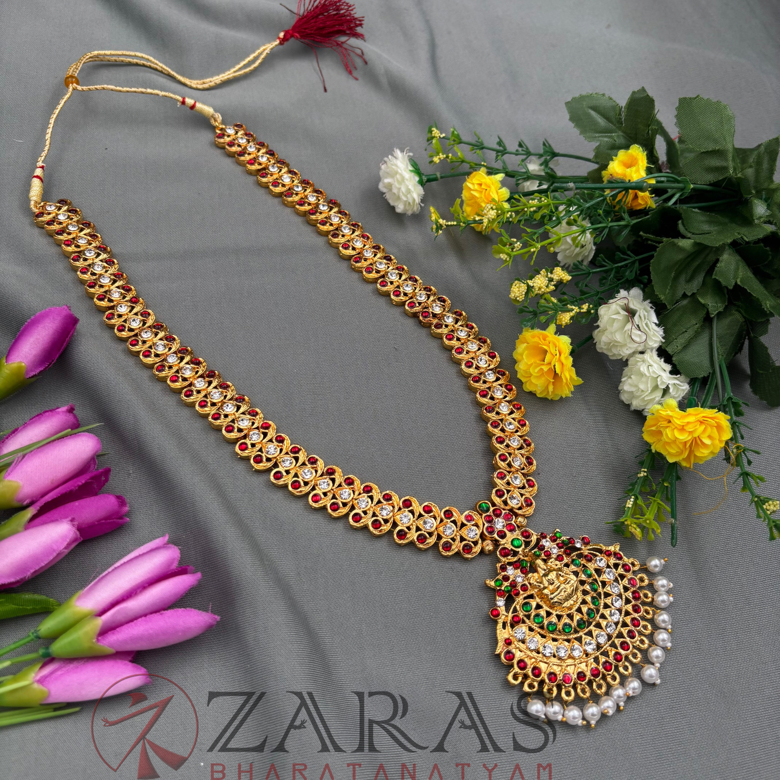 Bharatanatyam Dance Jewellery - Haaram Mee Design RG Kemp CS image 2