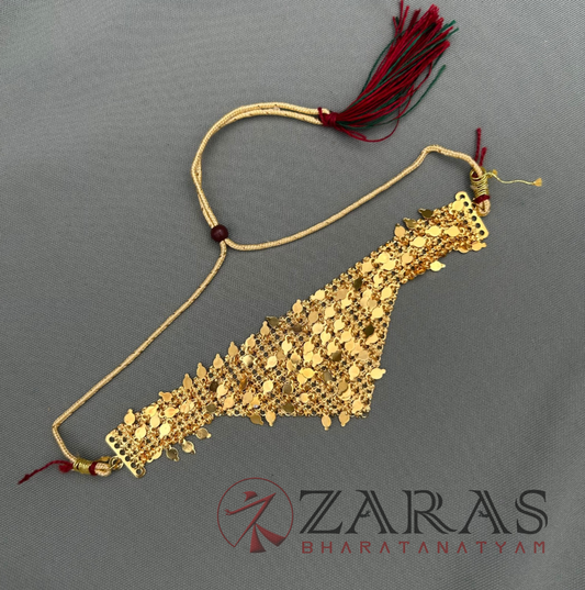 Bharatanatyam Dance Jewellery - Necklace V Full Gold Choker Type image 0