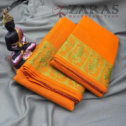 Bharatanatyam Dance Practice Saree - M Yellow L Green Doll Border image 2