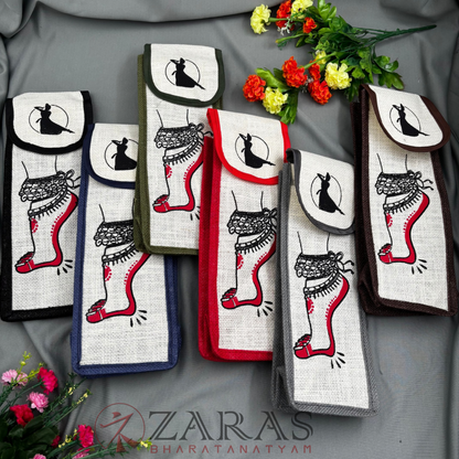 Bharatanatyam Dance Salangai Bag - Easy To Carry Jute Bag (Set of 6 Colors) image 0